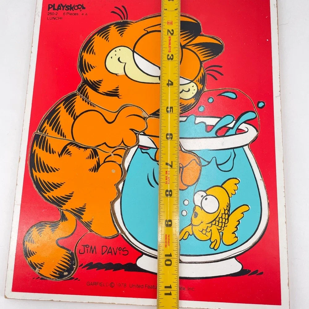 Vintage Playskool Wood Puzzle Lot Sesame Street Garfield Three Little Kittens